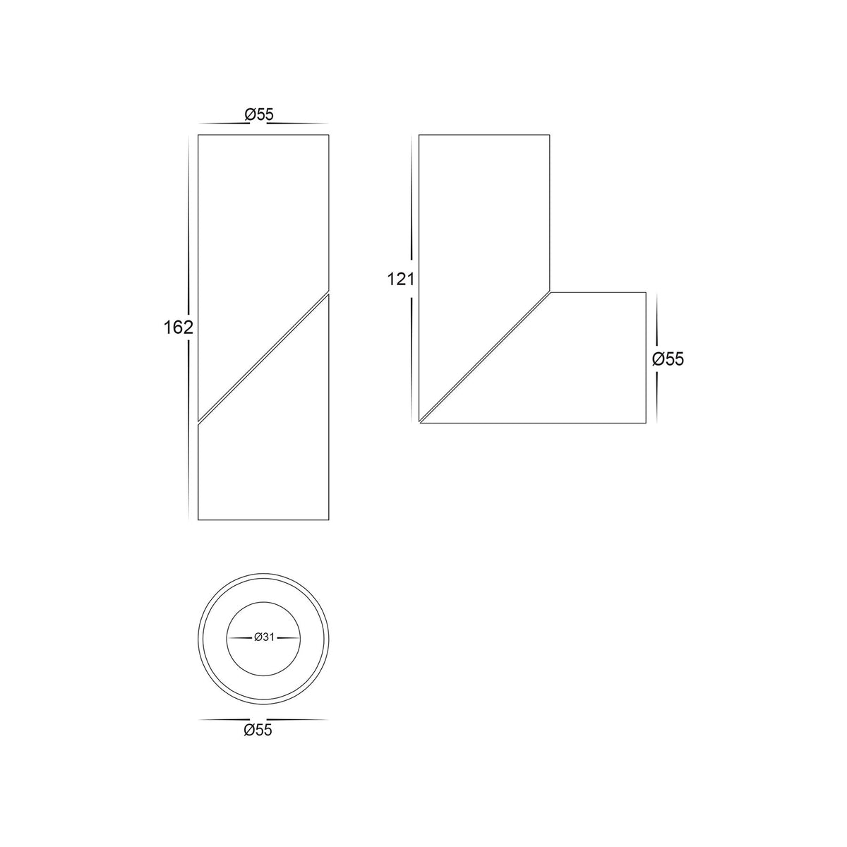 Nella 7w Rotatable Black Tri-Colour LED Surface Mounted Downlight