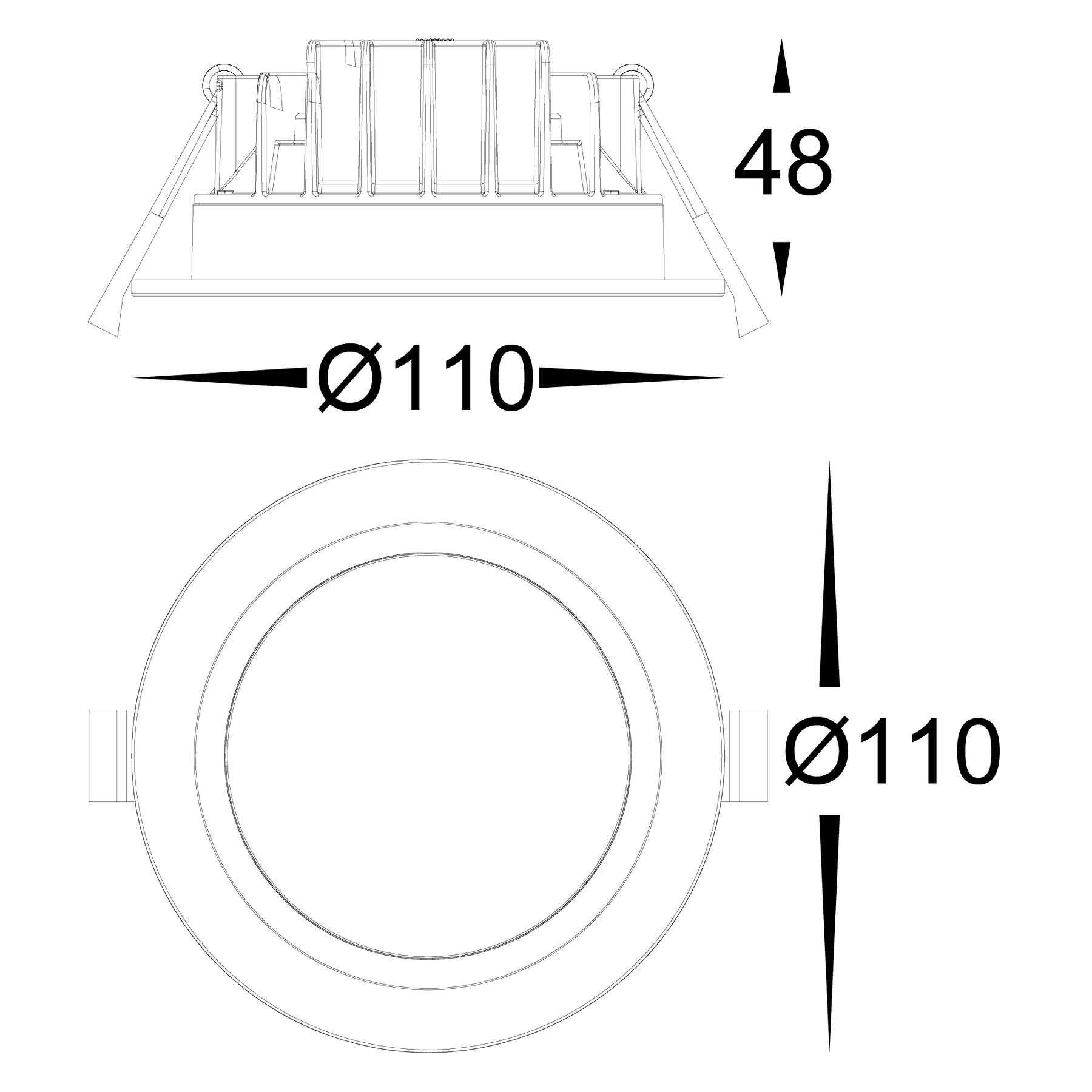 Polly 8w 90mm Recessed LED Downlight Black