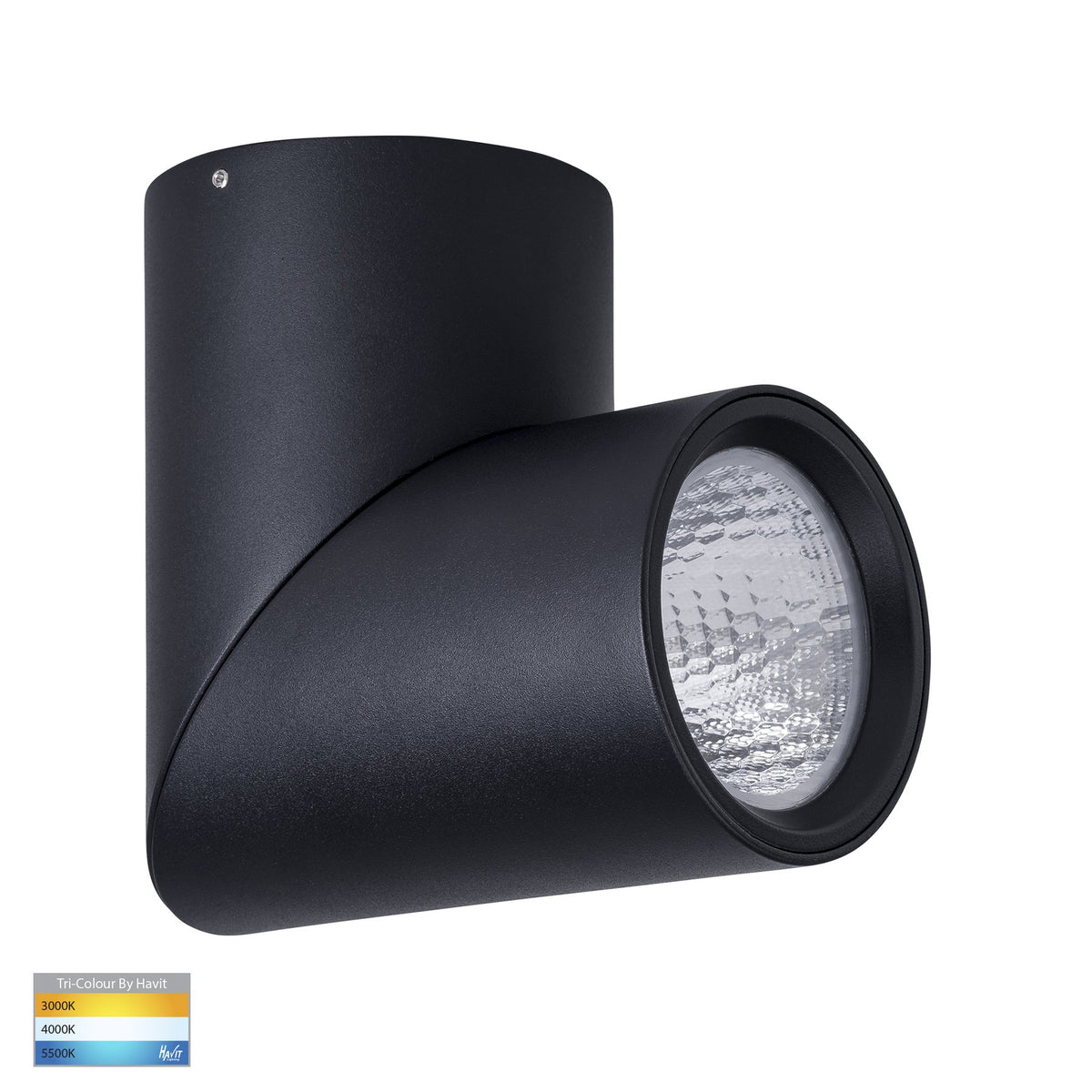 Nella 18w Rotatable Black Tri-Colour LED Surface Mounted Downlight