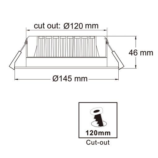 MOTION4 5000k 120mm LED Downlight kit with sensor