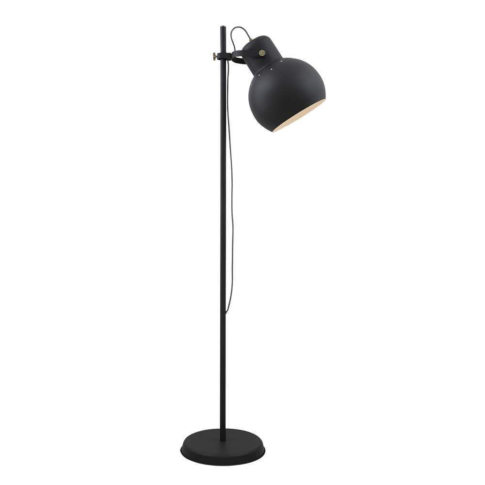 Mento Graphite Black with Antique Brass Modern Floor Lamp