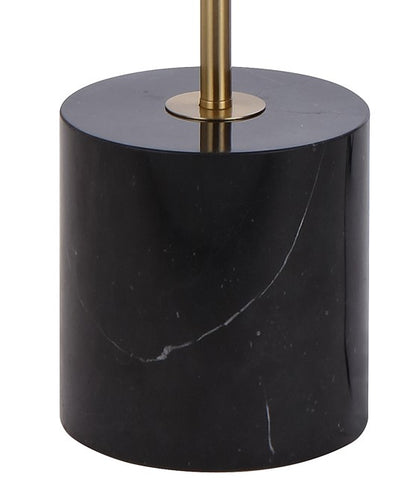 Domez Black Marble and Antique Gold Modern Floor Lamp