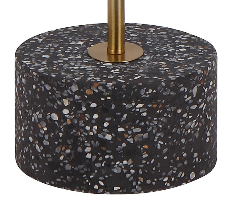 Domez Black Terrazzo and Antique Gold Modern Floor Lamp