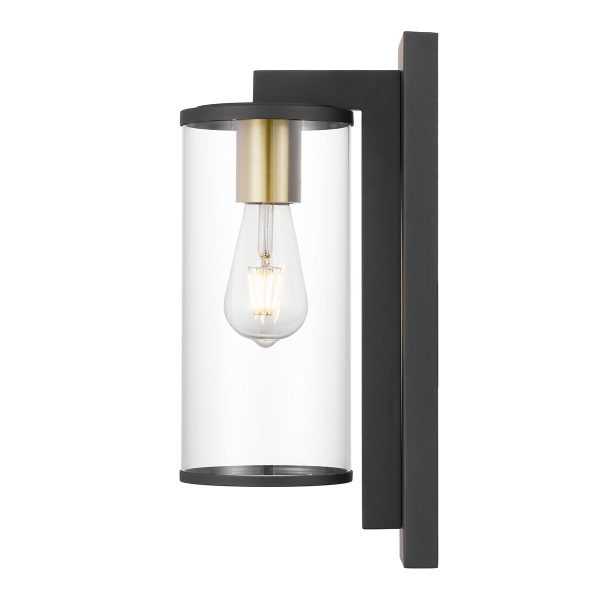 Perova 40cm Black Cylindrical Modern Outdoor Coach Light