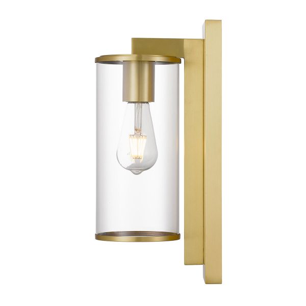 Perova 40cm Brass Cylindrical Modern Outdoor Coach Light