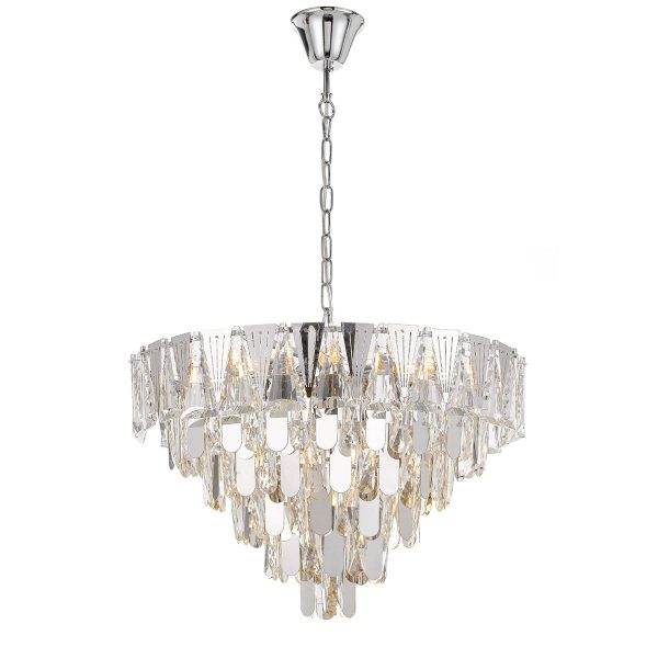 Valerie 60cm Chrome Modern Crystal Pendant