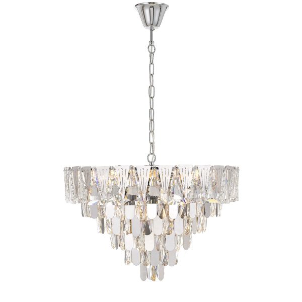 Valerie 60cm Chrome Modern Crystal Pendant