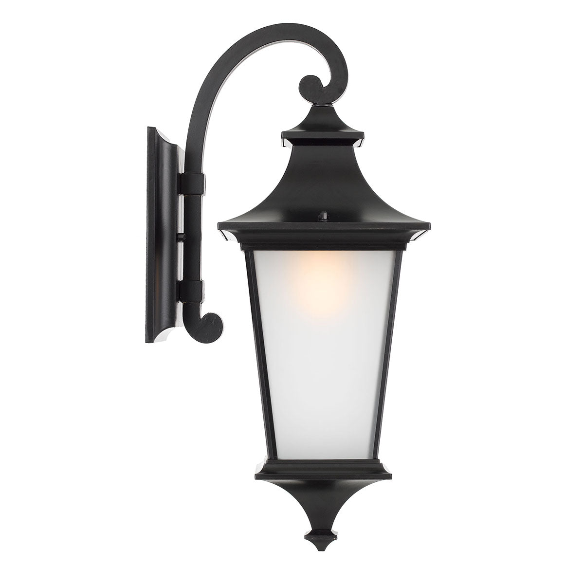 Westin Black and Frost Glass Exterior Coach Light