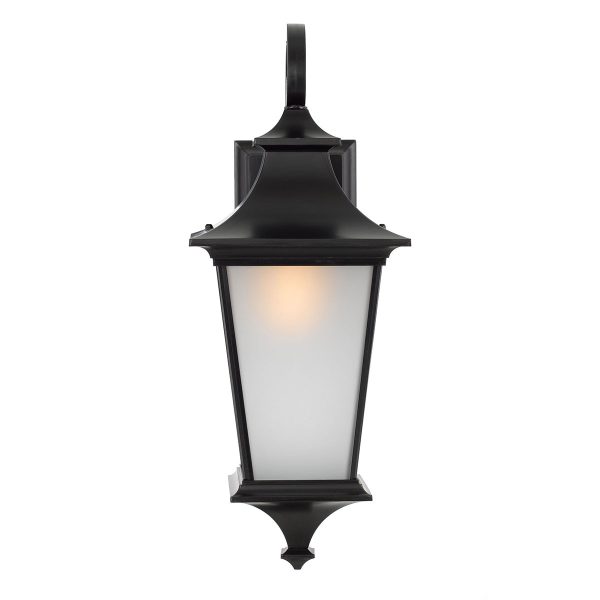 Westin Black and Frost Glass Exterior Coach Light
