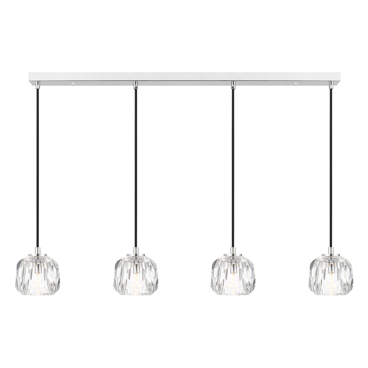 Zaha 4 Light Bar Chrome with Crystal Pendant