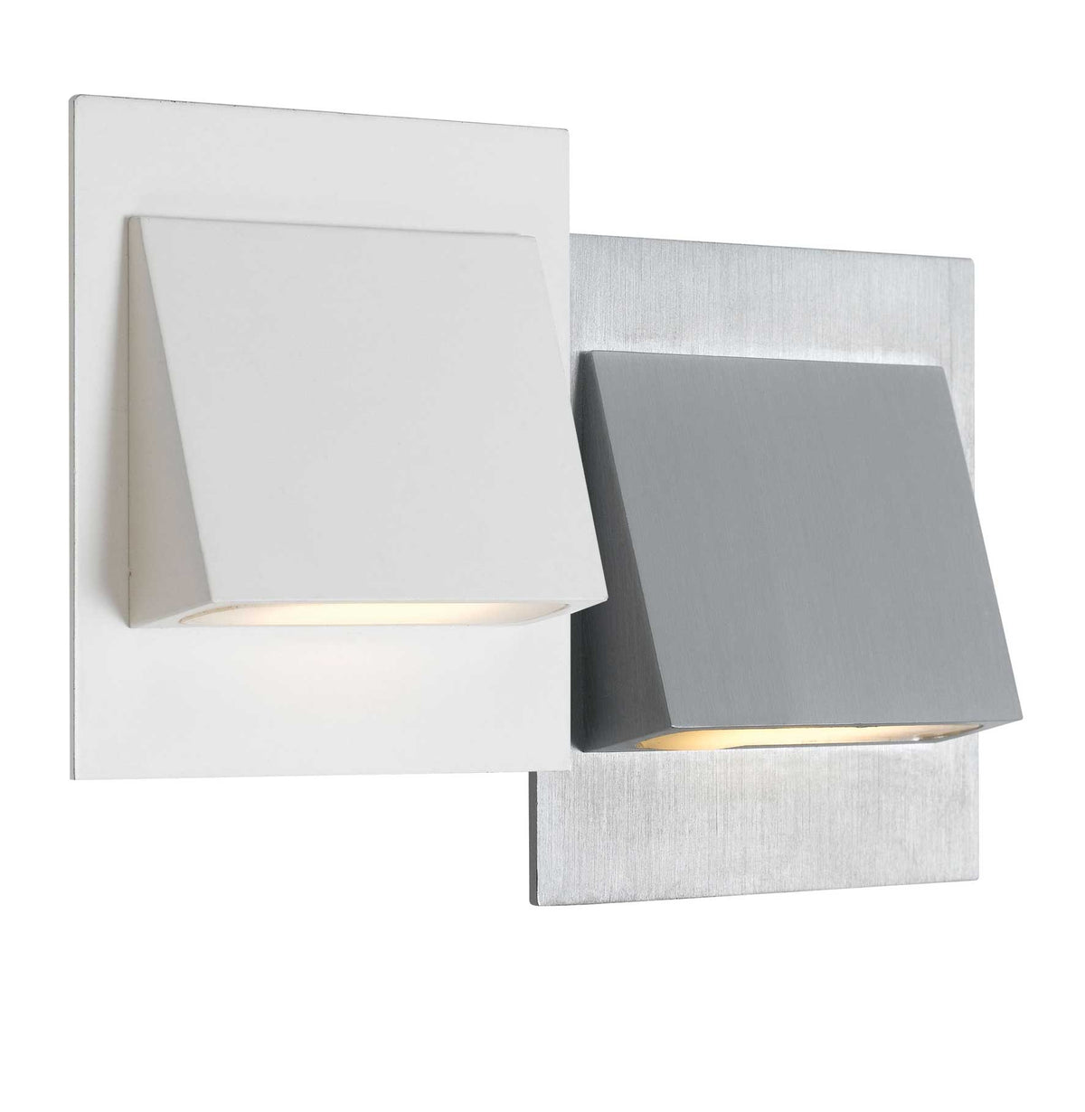 Brea Silver Warm White LED Wedge Offset Recessed Stair Fixture
