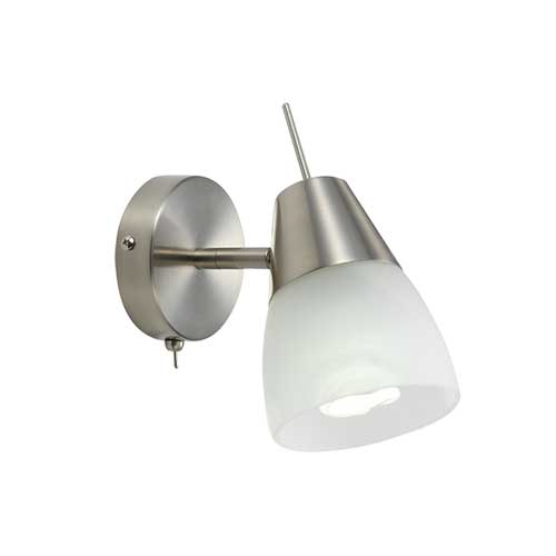 Gibson Nickel Adjustable Wall Light with Switch