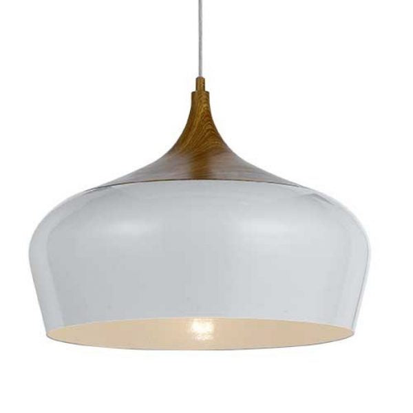Polk 46 White and Oak Modern Pendant