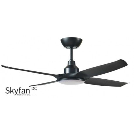Skyfan 48"/1200mm 4 Blade Black with LED Light DC Motor Glass Fibre Composite Ceiling Fan