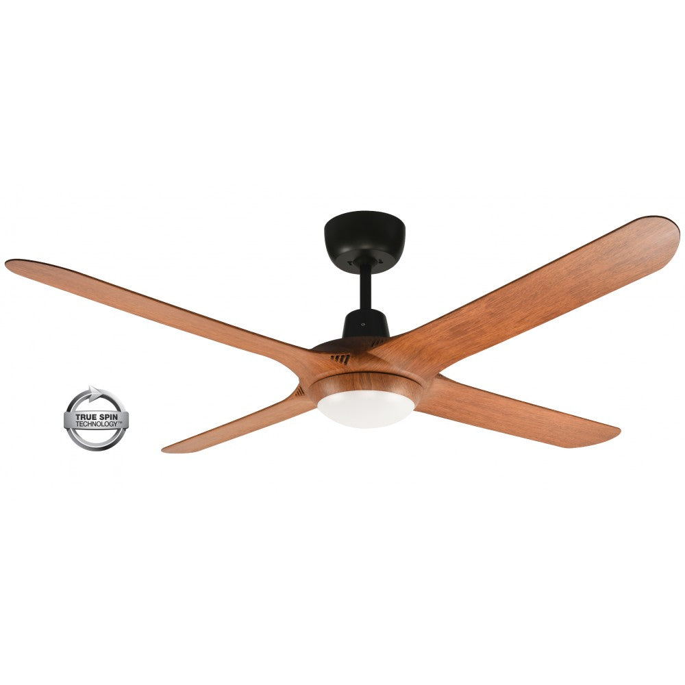 Spyda 56"/1400mm 4-Blade Teak with LED Light ABS Plastic Ceiling Fan by Ventair