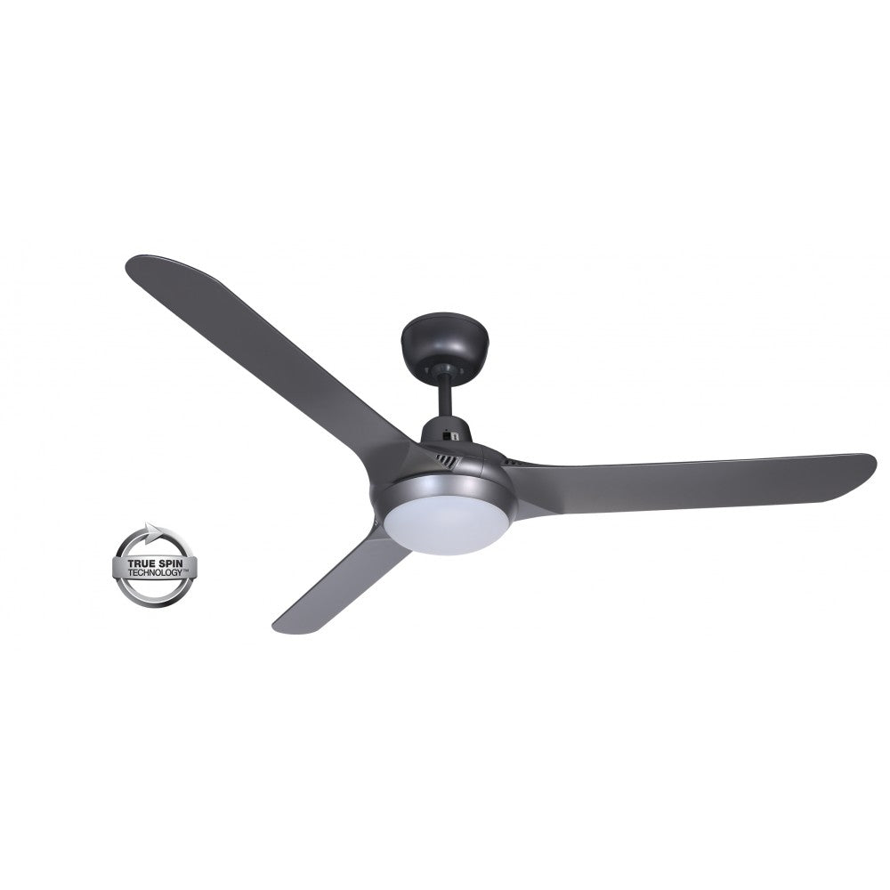 Spyda 62"/1570mm 3-Blade Titanium with LED Light ABS Plastic Ceiling Fan By Ventair