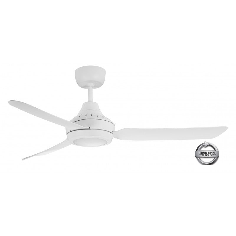Stanza 56"/1400mm White with LED Light 3 Blade AC Ceiling Fan