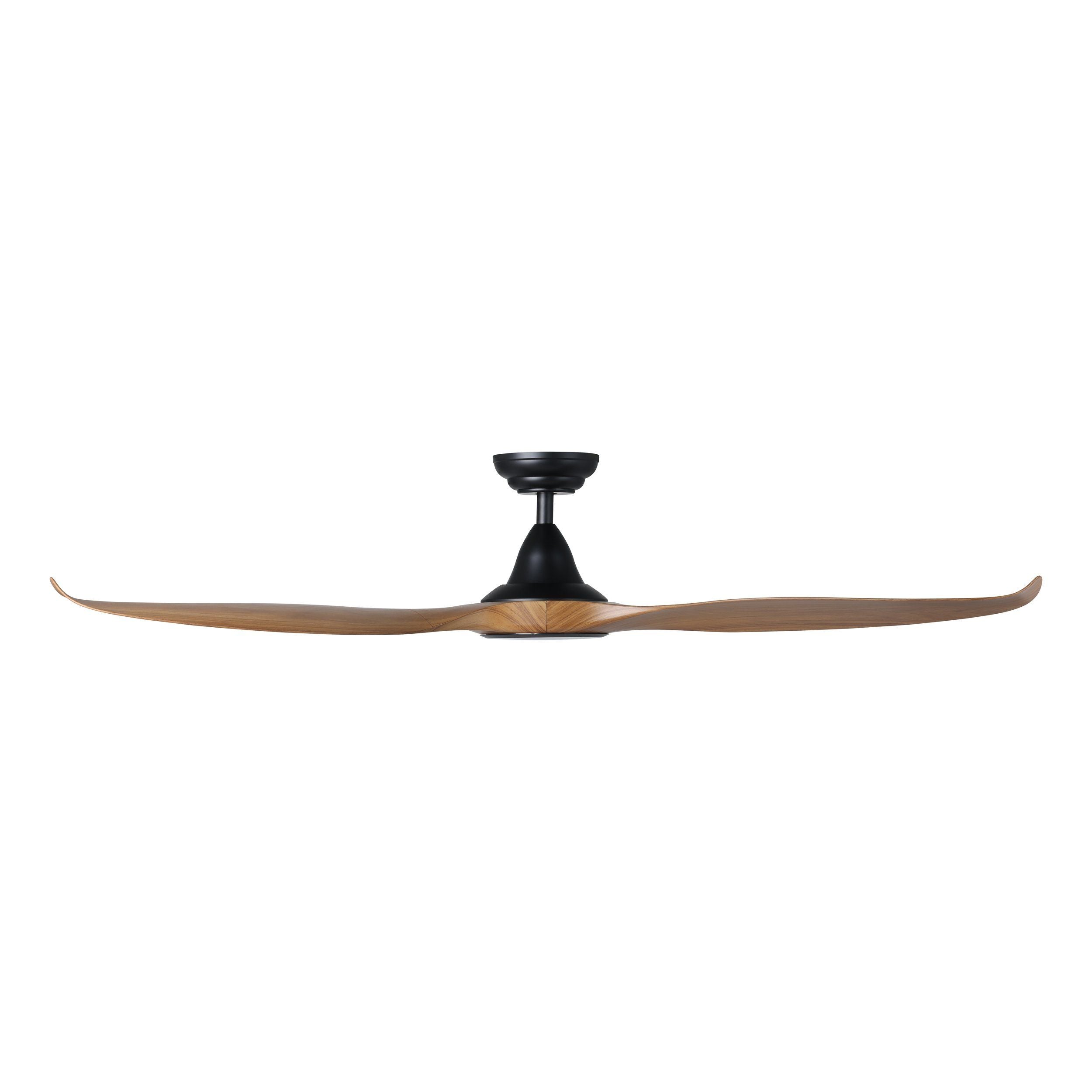 Noosa 60&quot;/152cm New Teak and Black with LED Light DC Motor Ceiling Fan