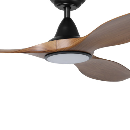 Noosa 60&quot;/152cm New Teak and Black with LED Light DC Motor Ceiling Fan