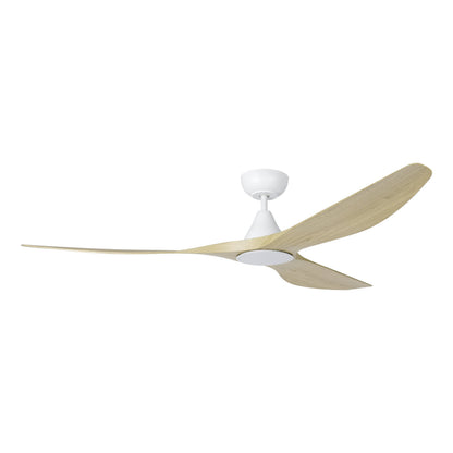 Surf 72"/1829mm 3 Blade Oak and White with LED DC Motor ABS Ceiling Fan