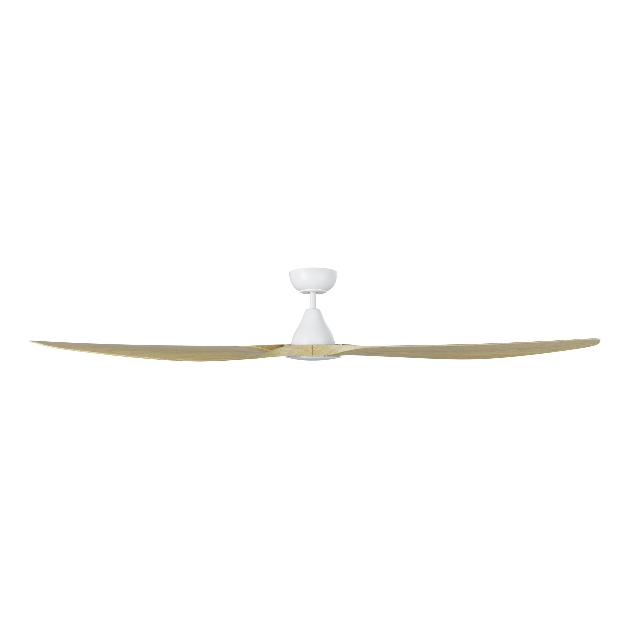 Surf 72"/1829mm 3 Blade Oak and White with LED DC Motor ABS Ceiling Fan