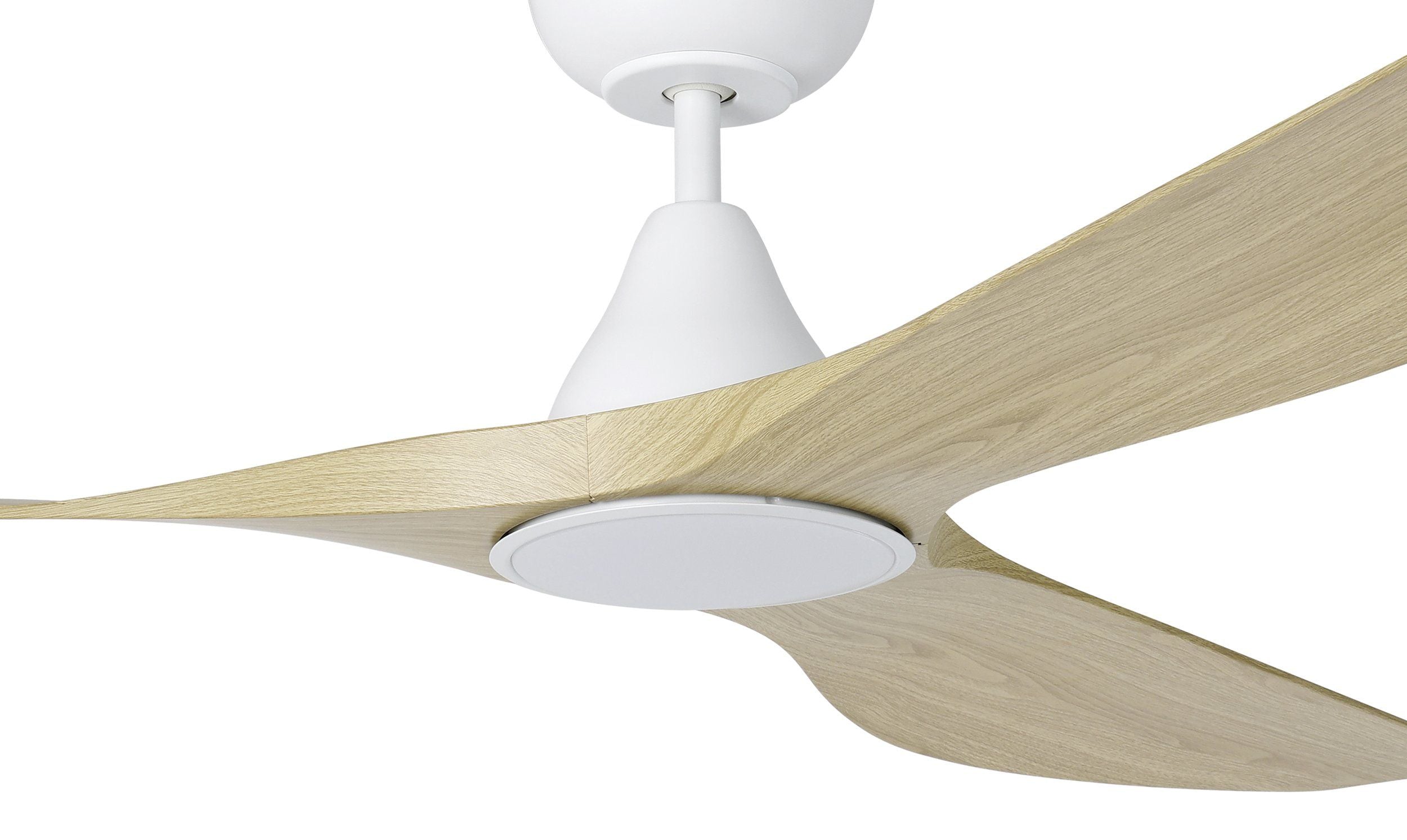 Surf 72"/1829mm 3 Blade Oak and White with LED DC Motor ABS Ceiling Fan