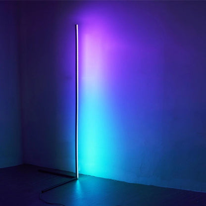 Slimline RGB Corner Remote Control Black LED Floor Lamp