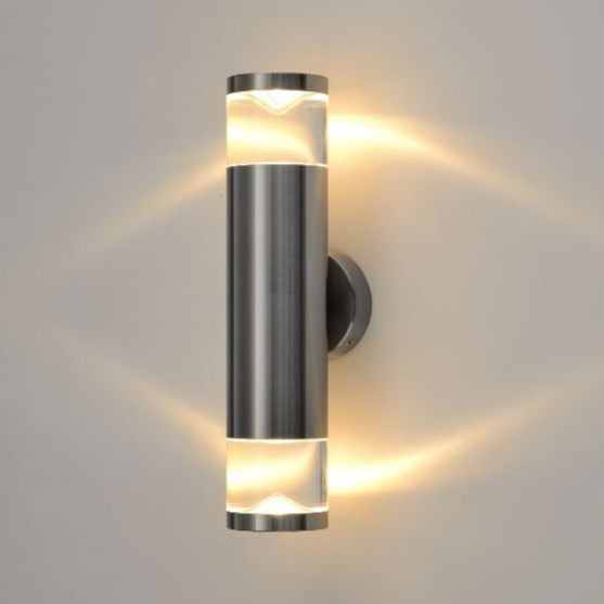 ST5089 2 Light Up/Down Titanium Cylinder Pillar Exterior Wall Light