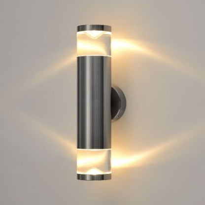 ST5089 2 Light Up/Down Titanium Cylinder Pillar Exterior Wall Light