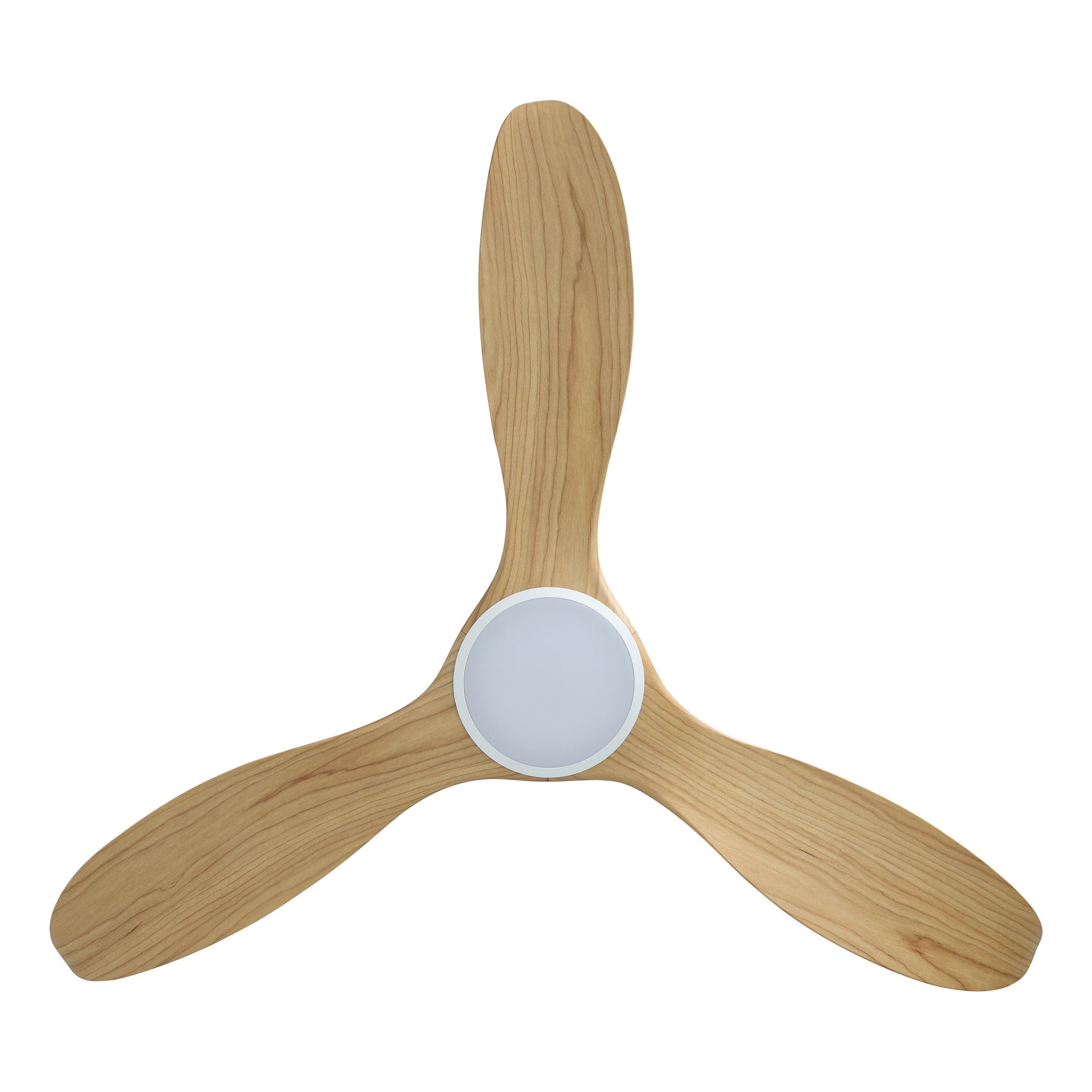 Noosa 52&quot;/132cm Blackbutt and White with LED Light DC Motor Ceiling Fan