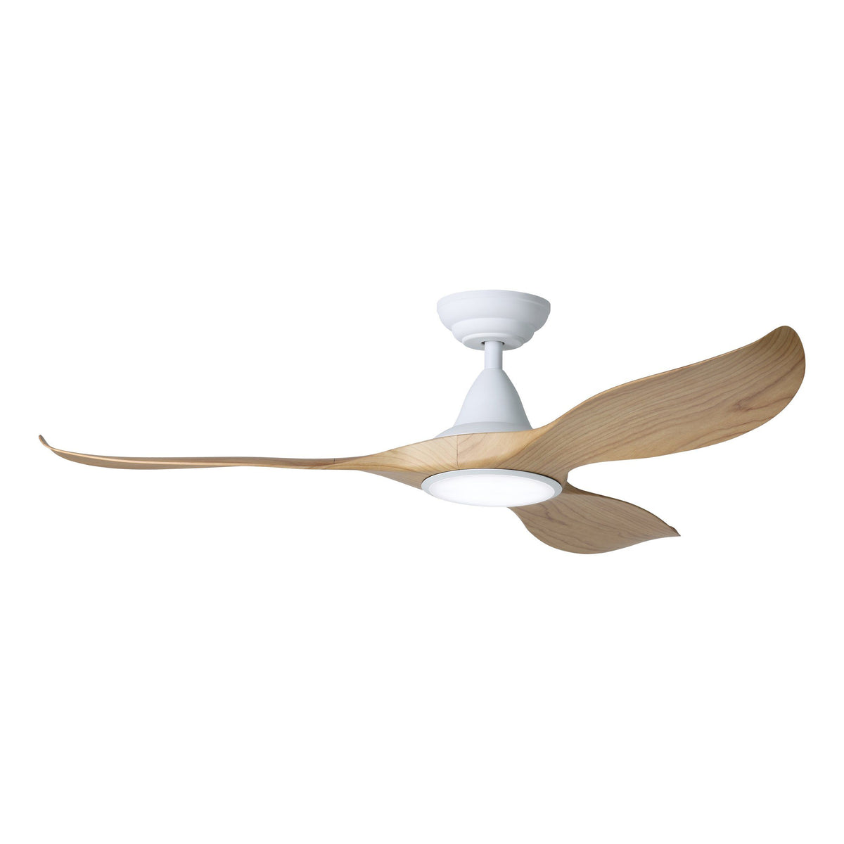 Noosa 52"/132cm Blackbutt and White with LED Light DC Motor Ceiling Fan