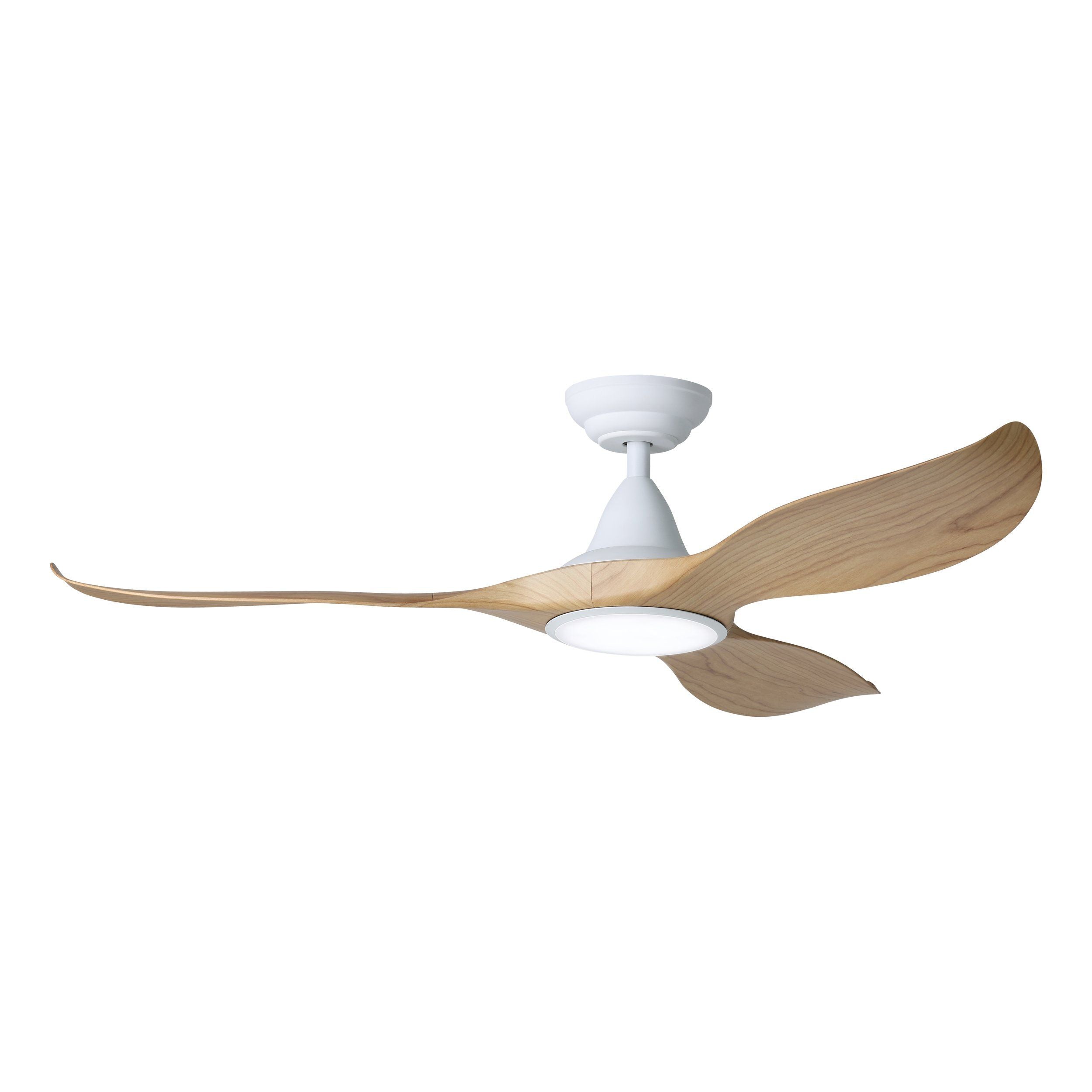 Noosa 52&quot;/132cm Blackbutt and White with LED Light DC Motor Ceiling Fan