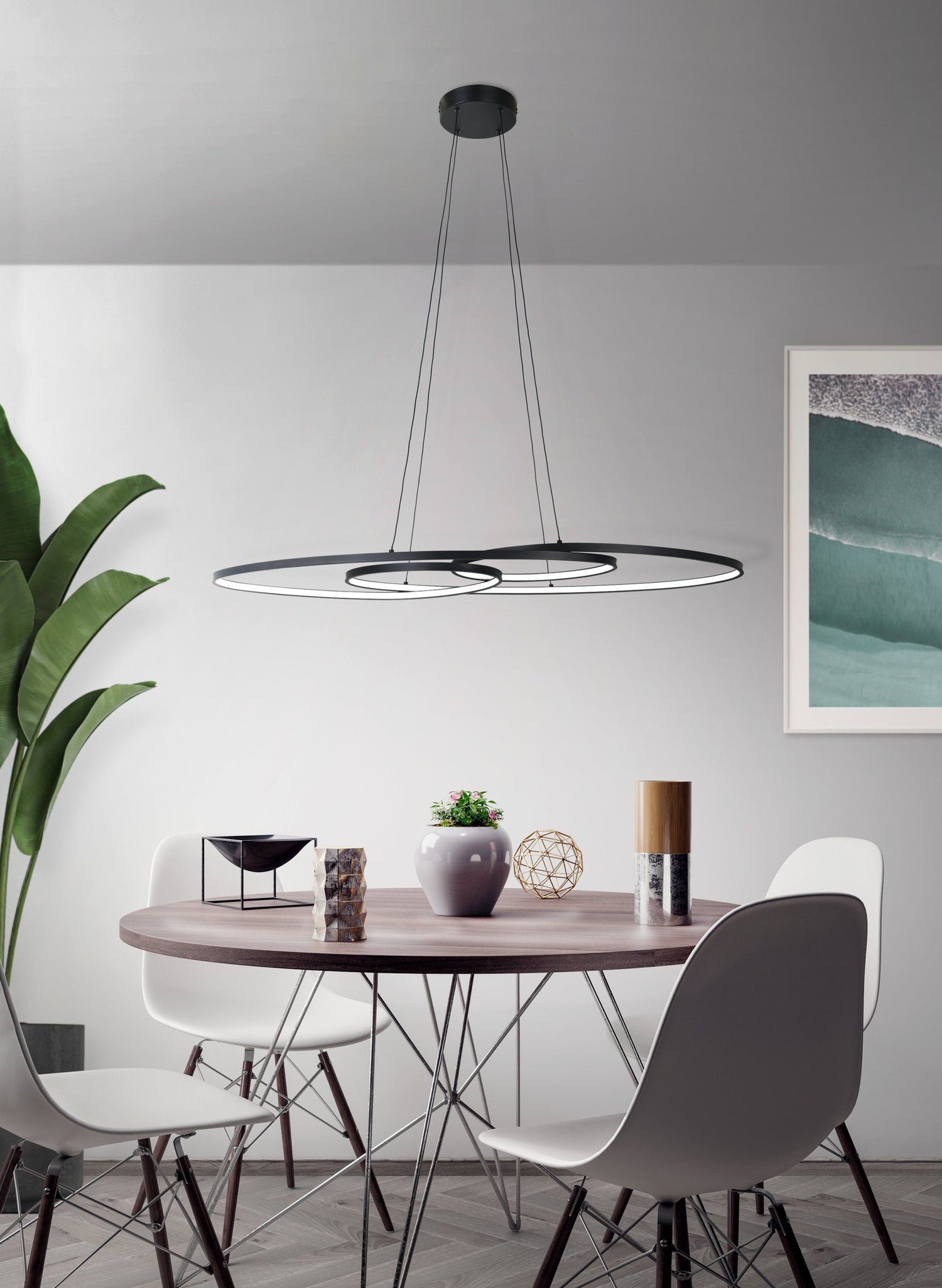 Gianella Modern LED 3000k Swirl Black Pendant