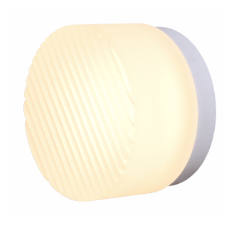 Ripple White and Frost Textured Glass Tri-Colour LED Modern Retro Wall Light