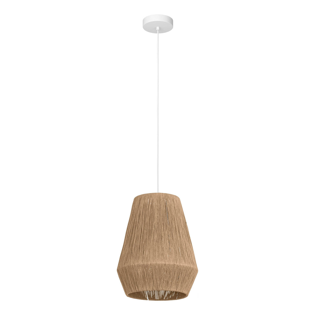 Alderney 1 Light Natural Yarn with White Pendant