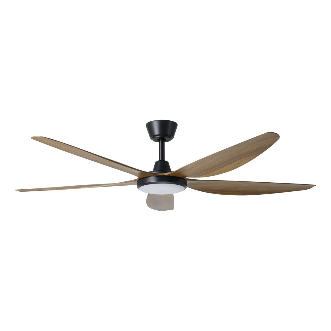 Miami 60"/1520mm 5 Blade Black and Teak with LED DC Motor ABS Ceiling Fan