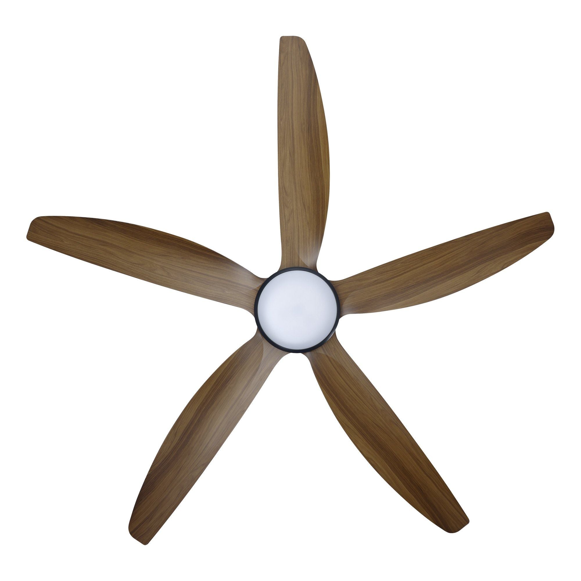 Miami 60"/1520mm 5 Blade Black and Teak with LED DC Motor ABS Ceiling Fan