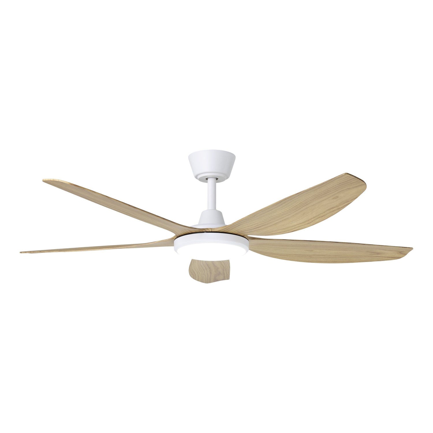 Miami 52"/1320mm 5 Blade White and Blackbutt with LED DC Motor ABS Ceiling Fan