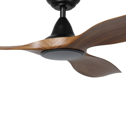 Noosa 52&quot;/132cm New Teak and Black DC Motor Ceiling Fan