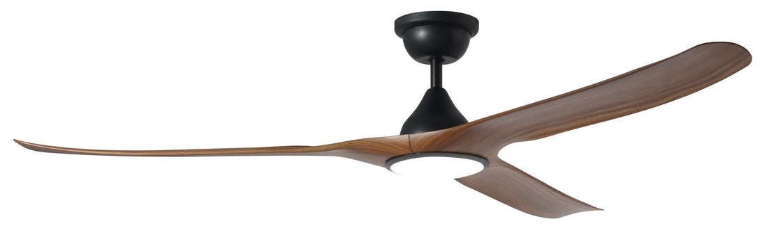 Tahiti 72"/1830mm 3 Blade Black and Teak with LED Light DC Motor ABS Ceiling Fan