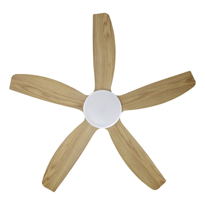 Miami 48"/1220mm 5 Blade White and Blackbutt with LED DC Motor ABS Ceiling Fan