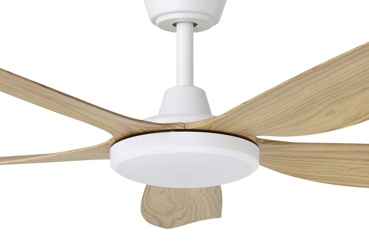 Miami 48"/1220mm 5 Blade White and Blackbutt with LED DC Motor ABS Ceiling Fan