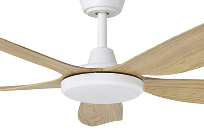 Miami 48"/1220mm 5 Blade White and Blackbutt with LED DC Motor ABS Ceiling Fan