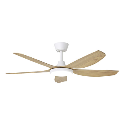 Miami 48"/1220mm 5 Blade White and Blackbutt with LED DC Motor ABS Ceiling Fan