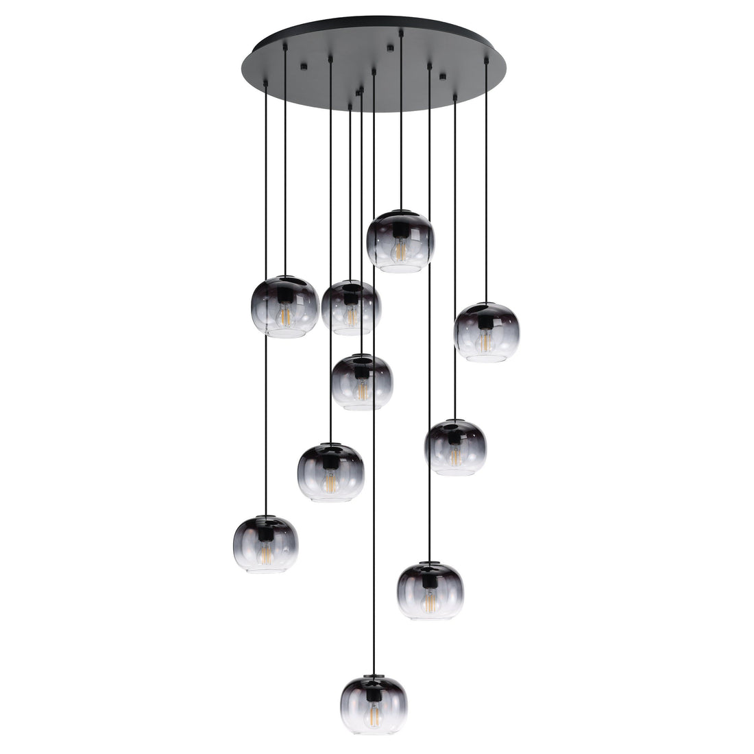 Oilella 10 Light Black and Smoke Contemporary Pendant