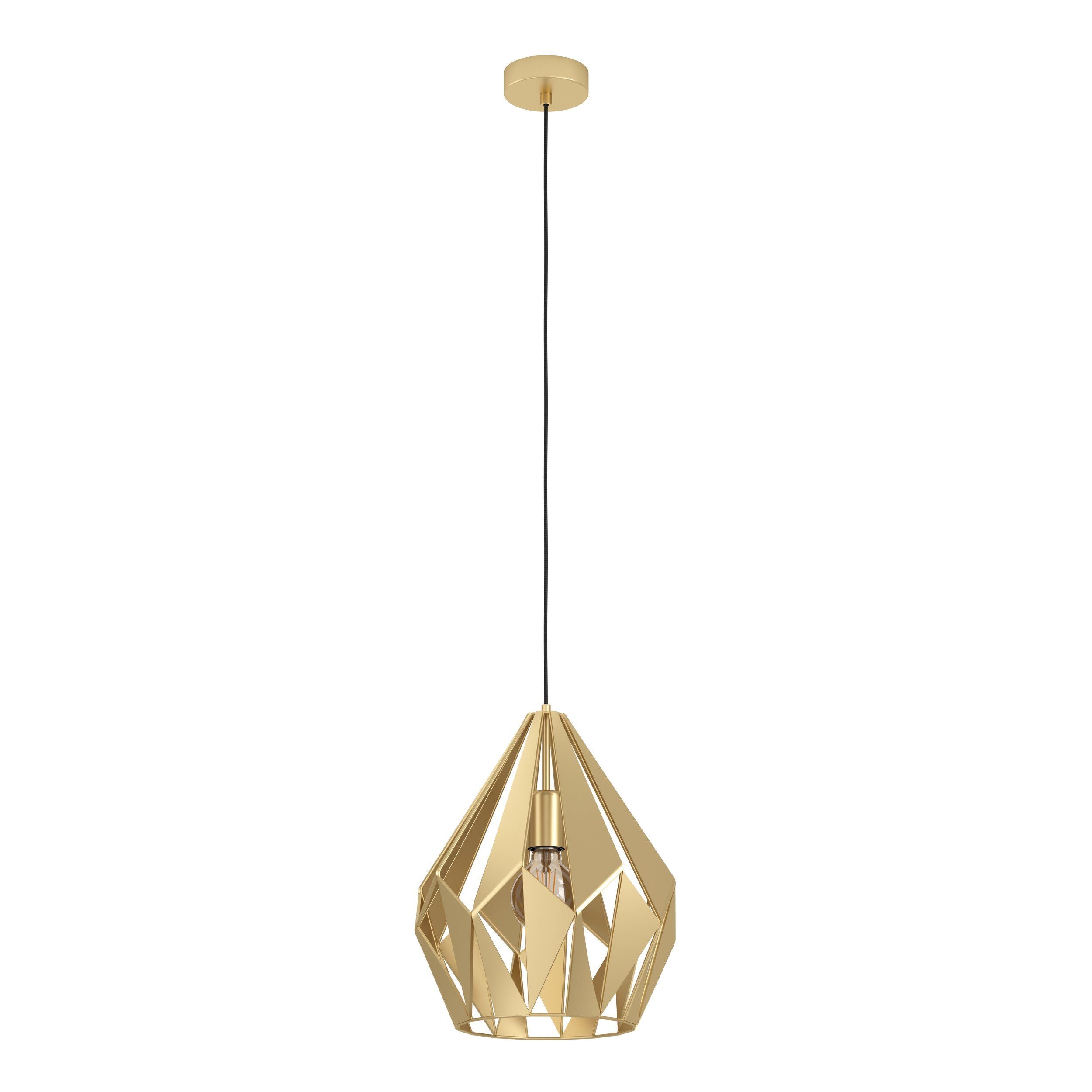 Carlton Matt Brass Medium Prism Cut Pendant