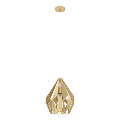 Carlton Matt Brass Medium Prism Cut Pendant