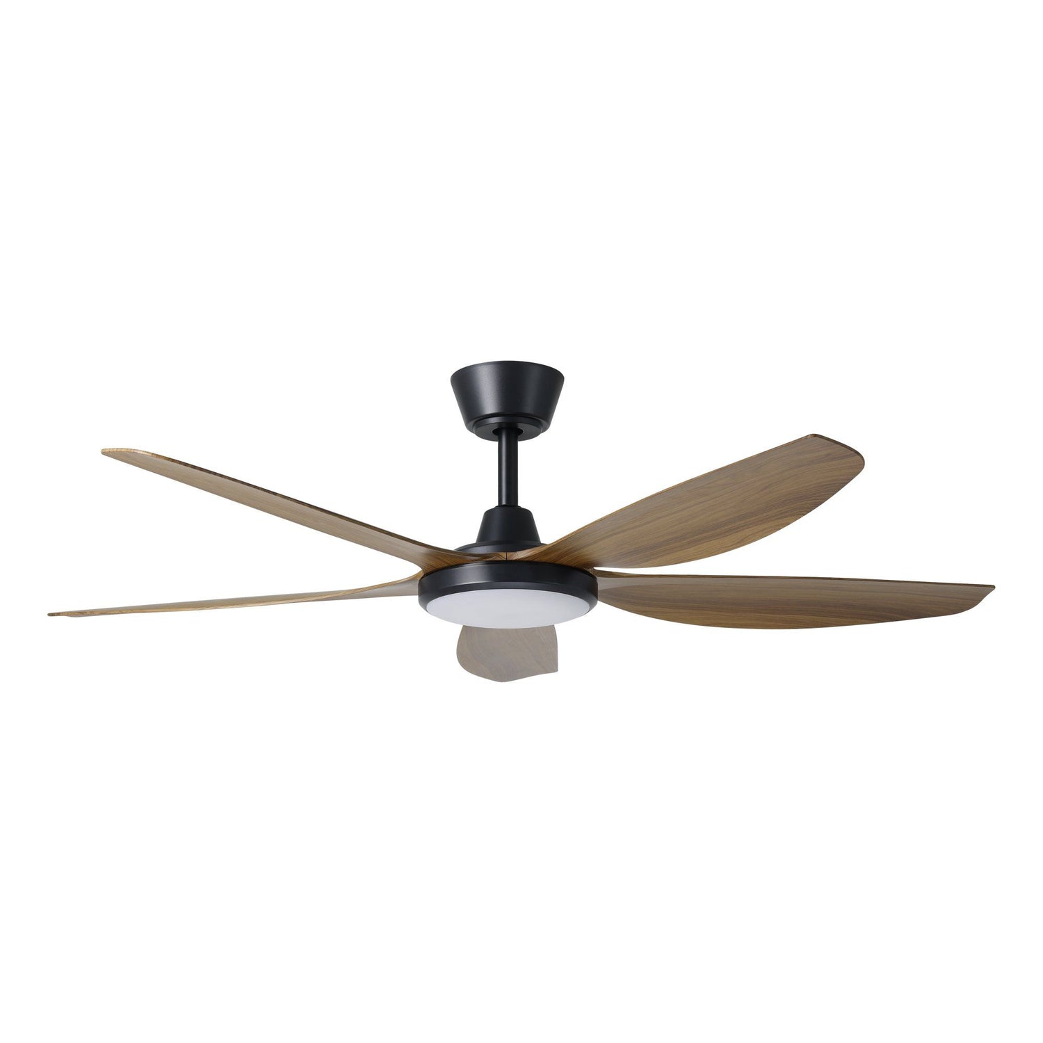 Miami 52"/1320mm 5 Blade Black and Teak with LED DC Motor ABS Ceiling Fan