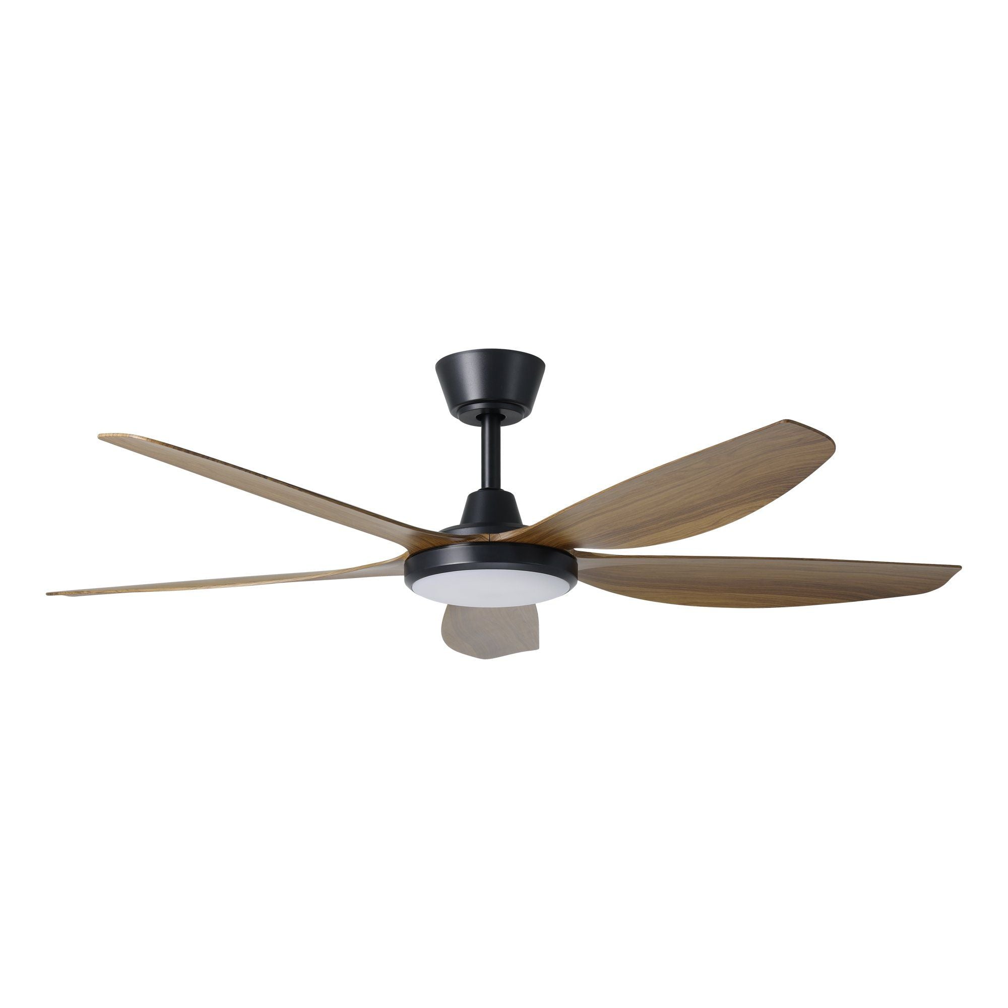 Miami 52"/1320mm 5 Blade Black and Teak with LED DC Motor ABS Ceiling Fan
