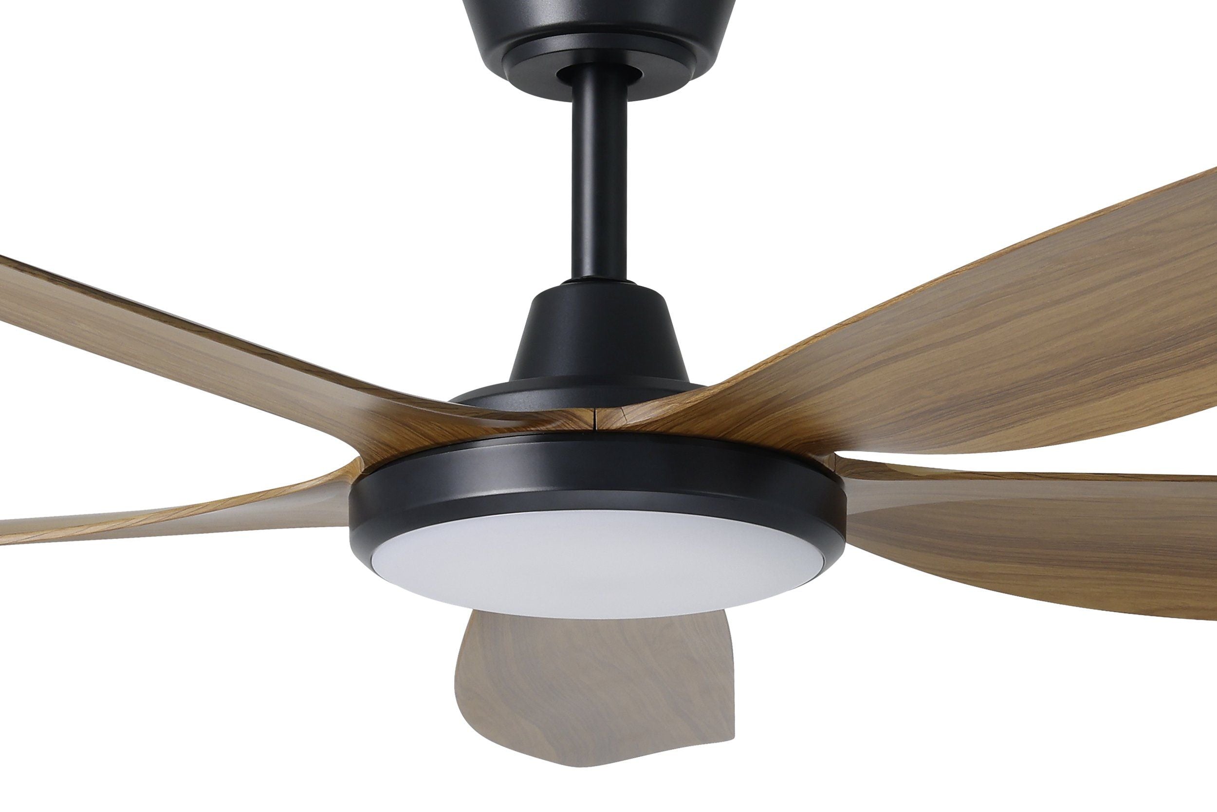 Miami 52"/1320mm 5 Blade Black and Teak with LED DC Motor ABS Ceiling Fan